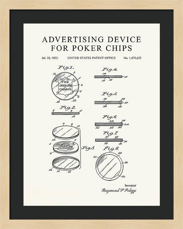 Advertising Device For Poker Chips Minimalist Patent Us1475652a
