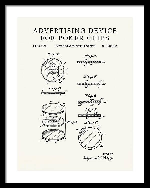 Advertising Device For Poker Chips Minimalist Patent Us1475652a