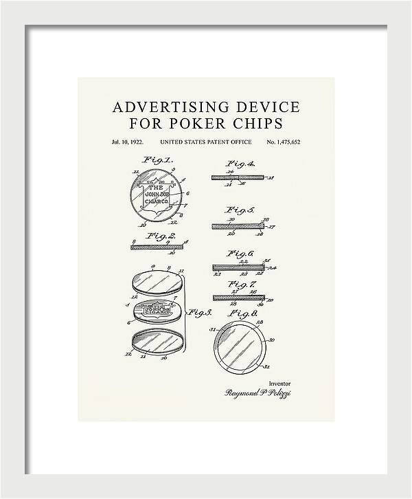 Advertising Device For Poker Chips Minimalist Patent Us1475652a