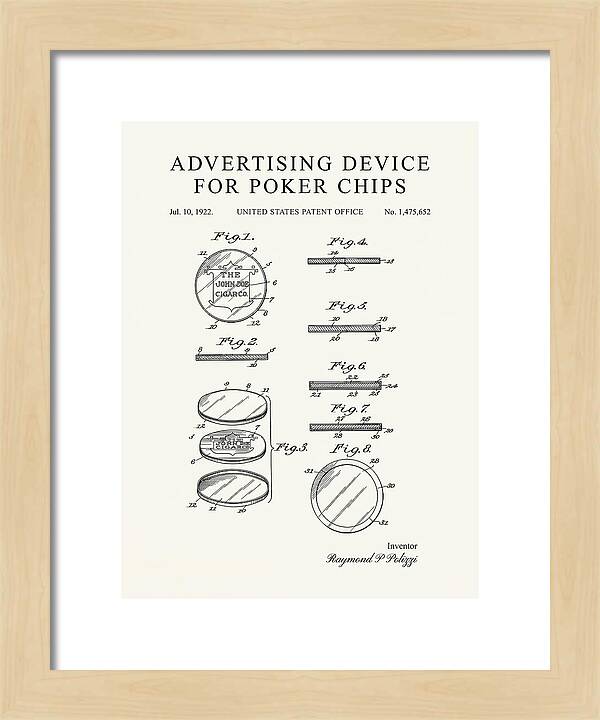 Advertising Device For Poker Chips Minimalist Patent Us1475652a