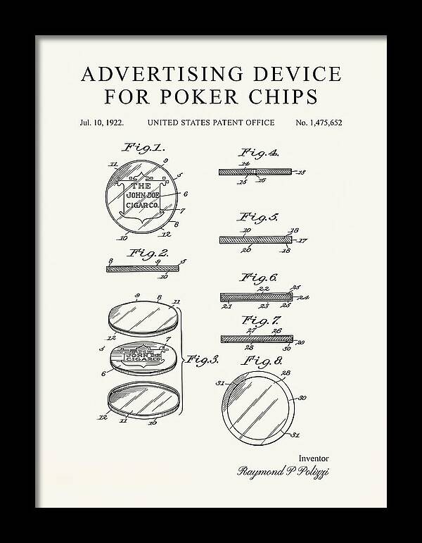Advertising Device For Poker Chips Minimalist Patent Us1475652a