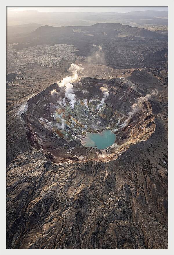 Aerial View Of A Volcano Crater