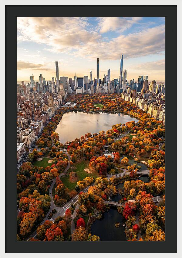 Aerial View Of Central Park In Autumn