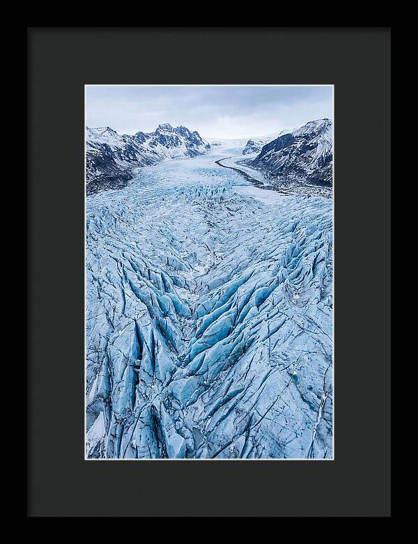 Aerial View Of Glacier Crevasses