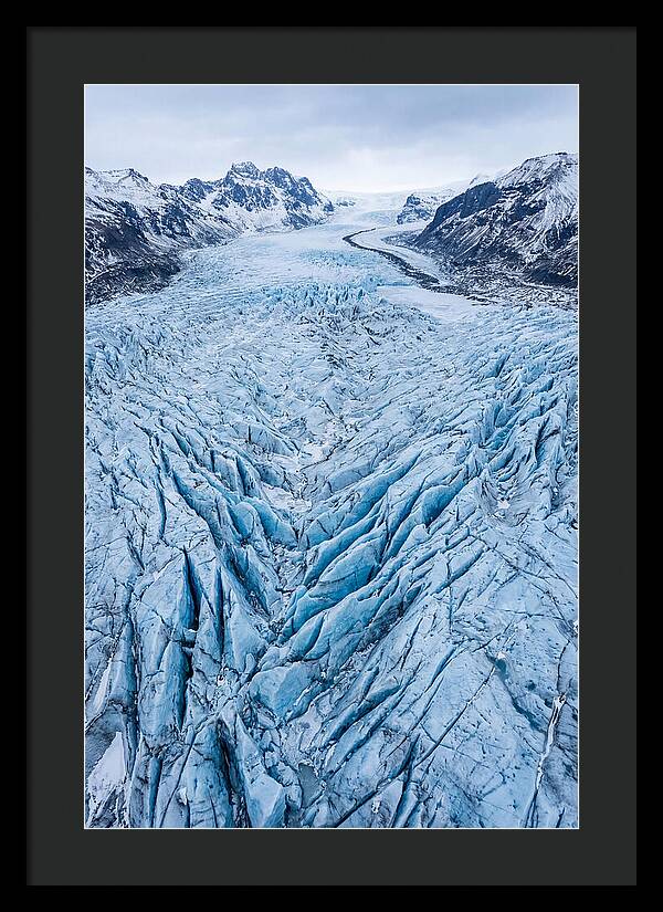 Aerial View Of Glacier Crevasses