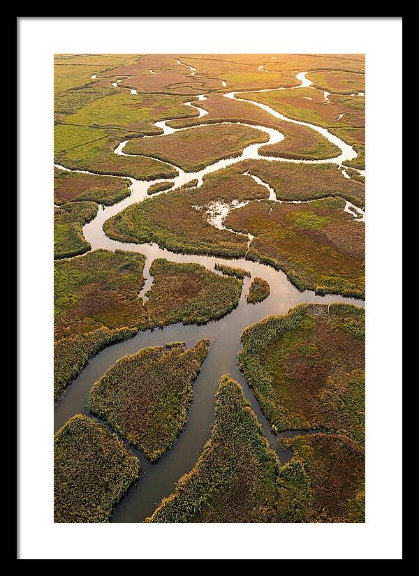 Aerial View Of Marshland Channels