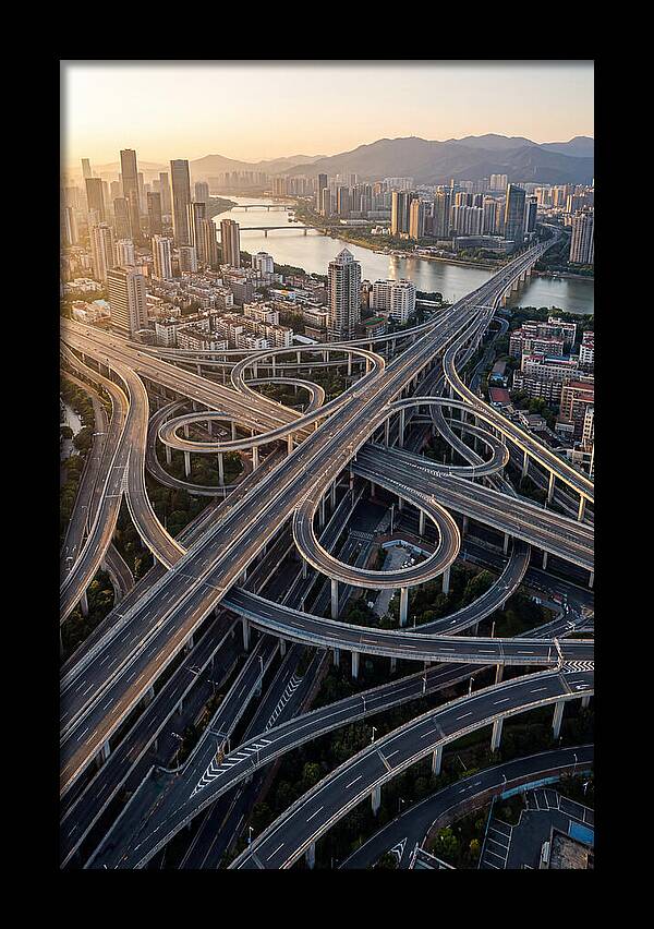 Aerial View Of Urban Interchange