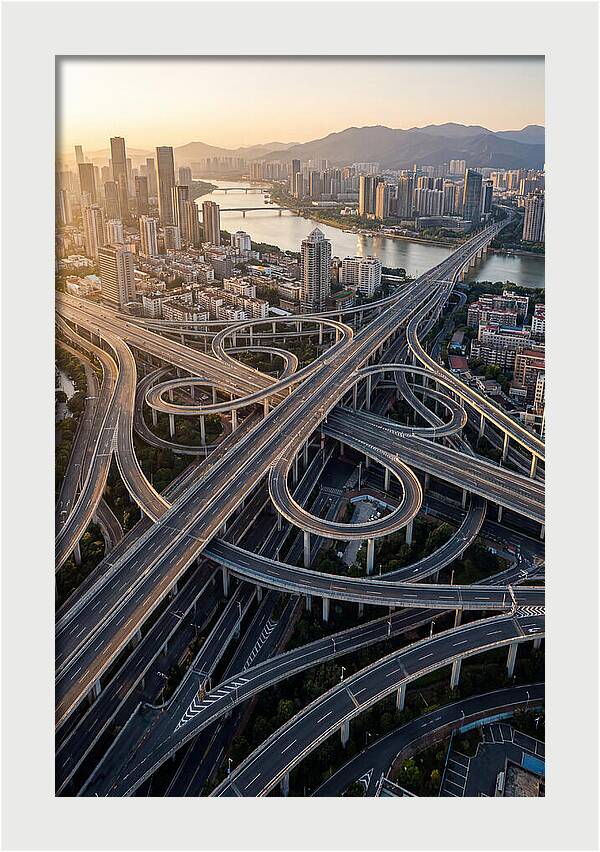 Aerial View Of Urban Interchange