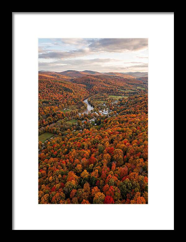 Aerial View Of Vibrant Vermont Foliage