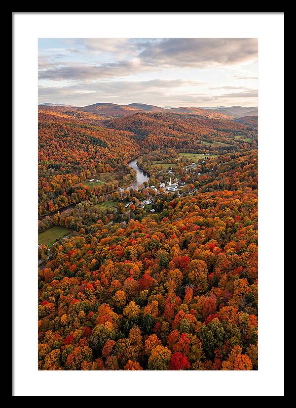 Aerial View Of Vibrant Vermont Foliage