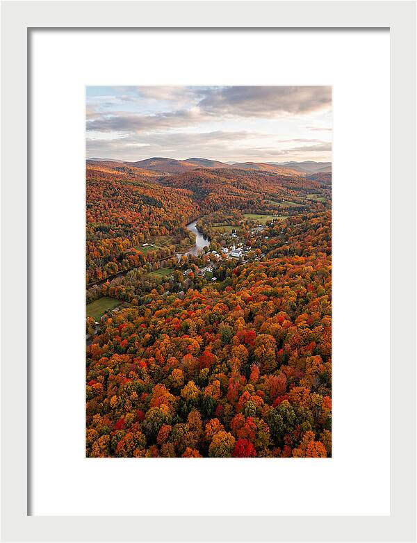 Aerial View Of Vibrant Vermont Foliage
