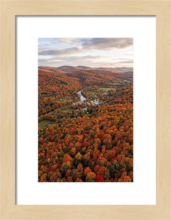 Aerial View Of Vibrant Vermont Foliage