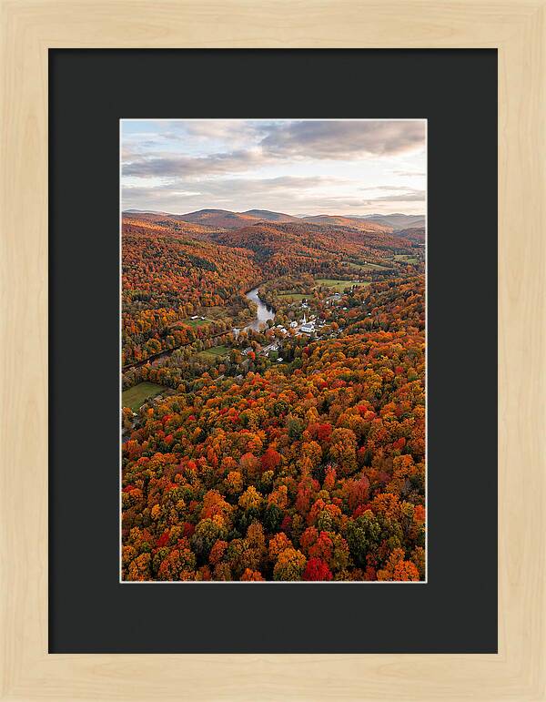 Aerial View Of Vibrant Vermont Foliage