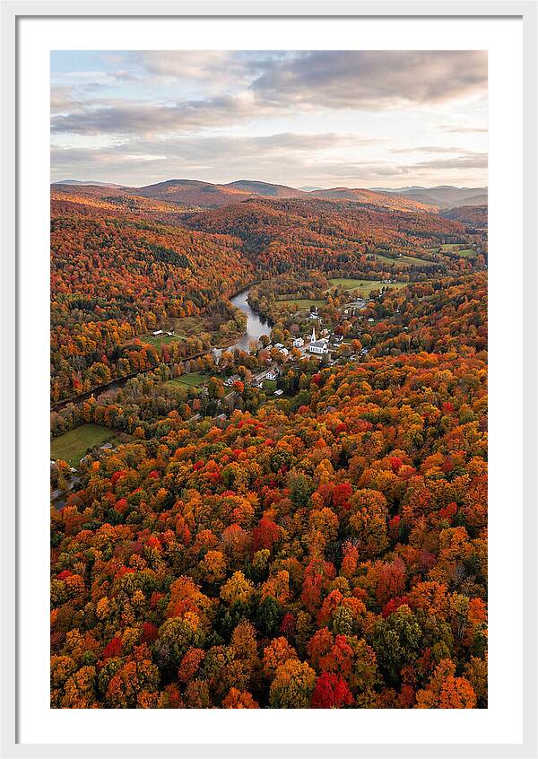 Aerial View Of Vibrant Vermont Foliage