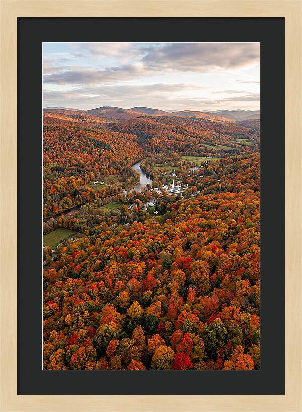 Aerial View Of Vibrant Vermont Foliage