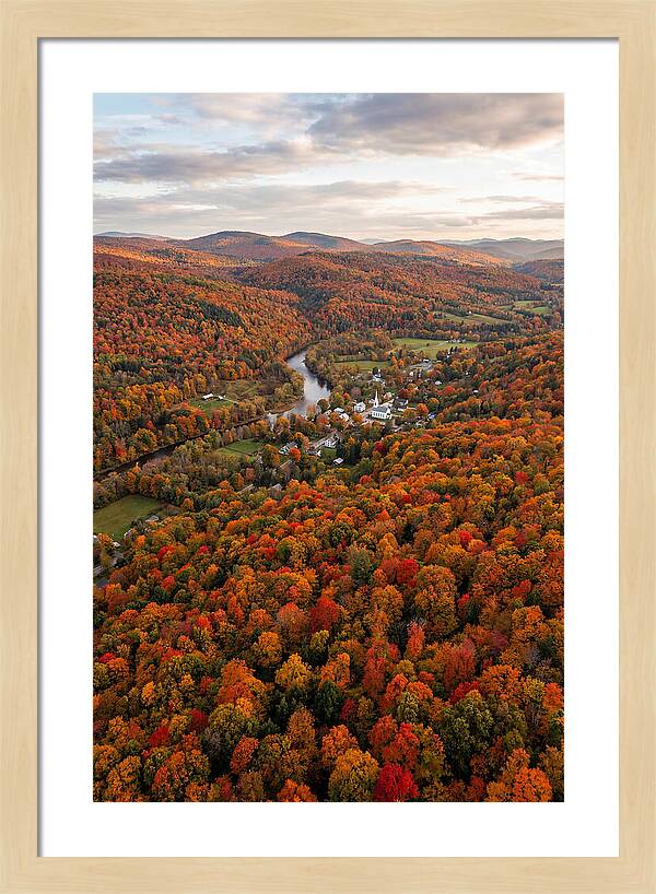 Aerial View Of Vibrant Vermont Foliage