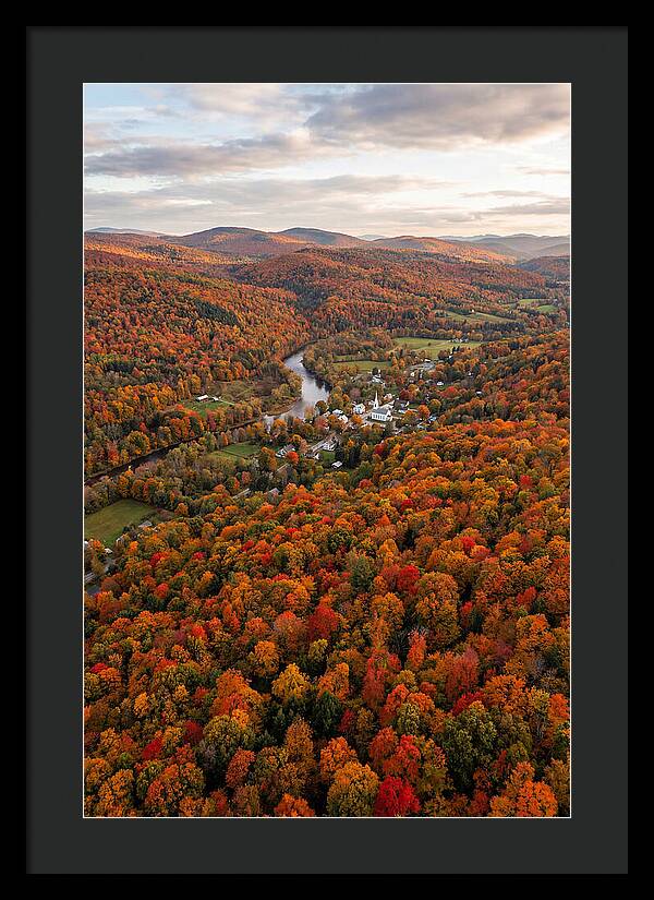 Aerial View Of Vibrant Vermont Foliage