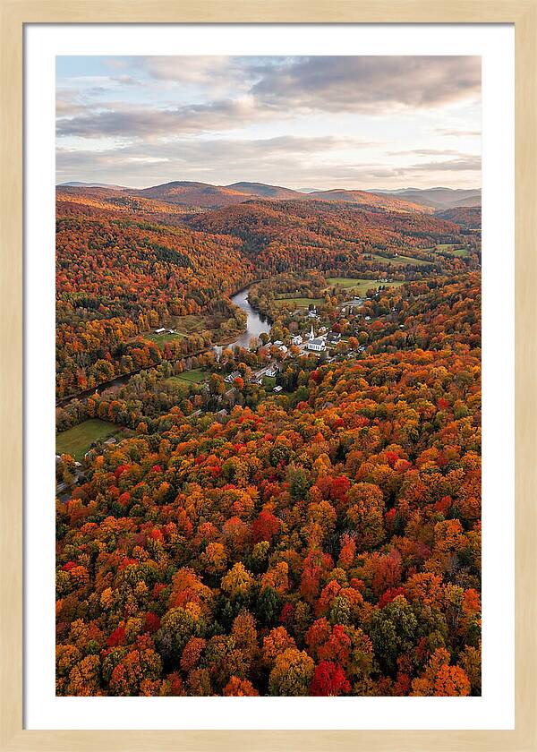 Aerial View Of Vibrant Vermont Foliage