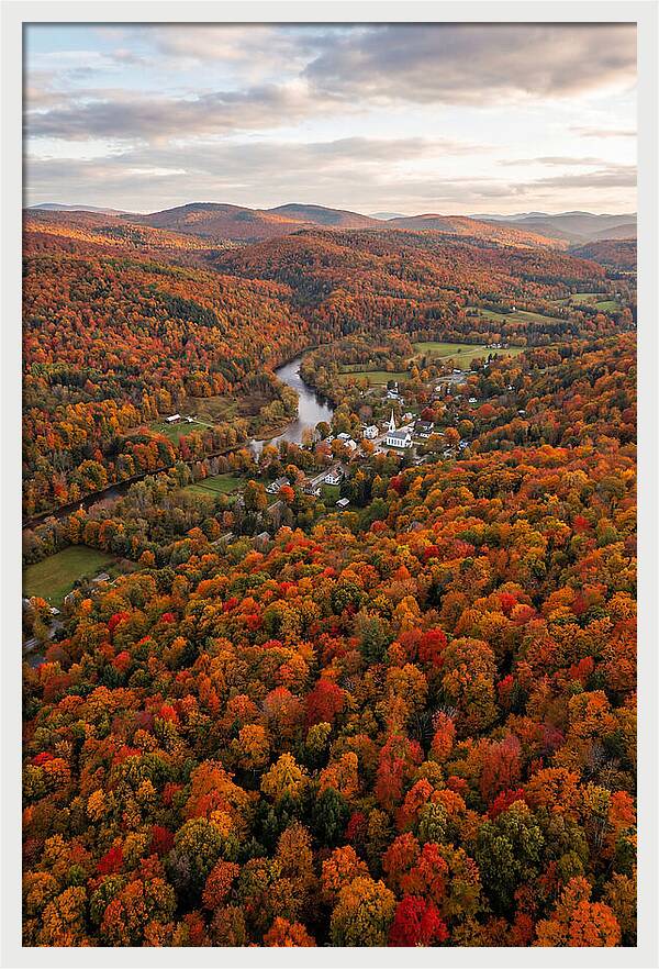 Aerial View Of Vibrant Vermont Foliage