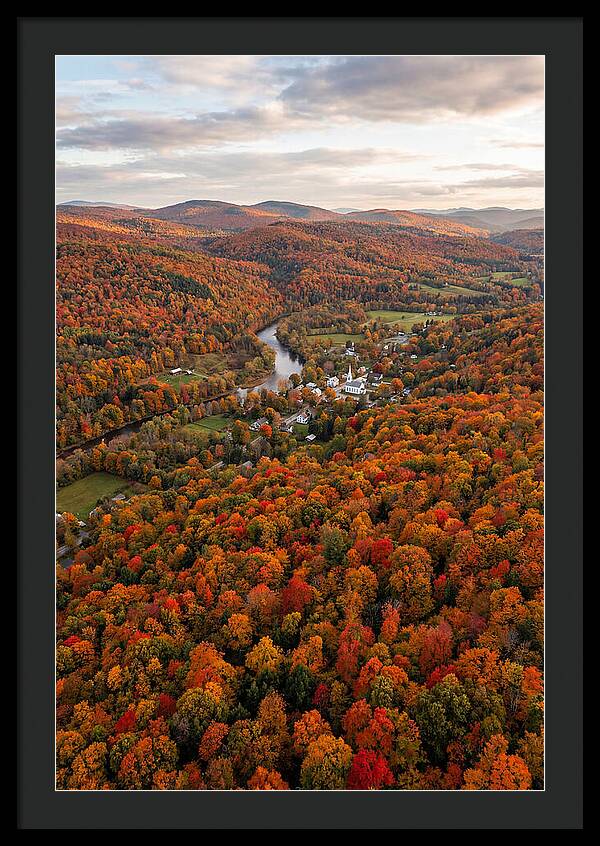 Aerial View Of Vibrant Vermont Foliage