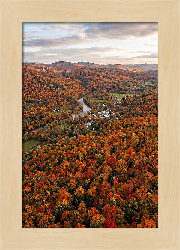 Aerial View Of Vibrant Vermont Foliage