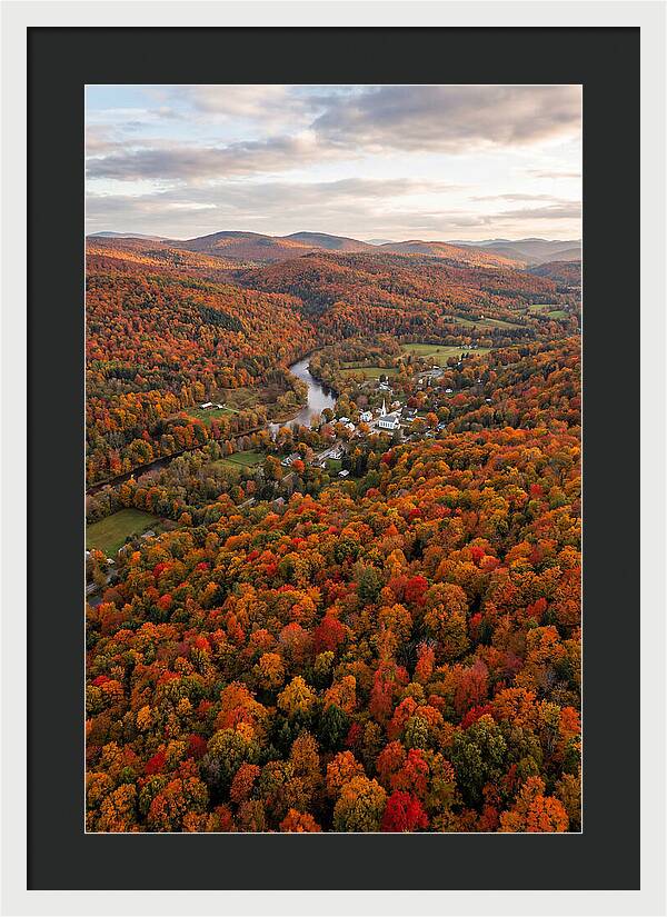 Aerial View Of Vibrant Vermont Foliage