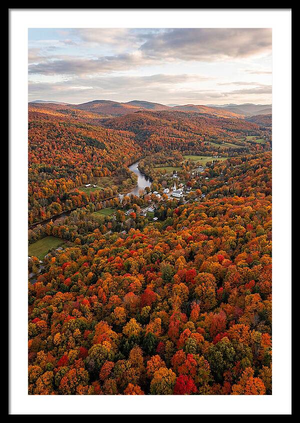 Aerial View Of Vibrant Vermont Foliage