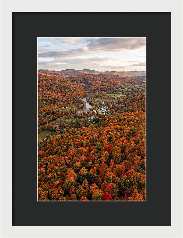 Aerial View Of Vibrant Vermont Foliage