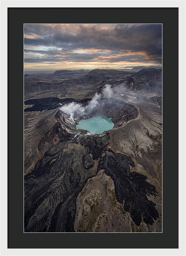 Aerial View Of Volcano Crater