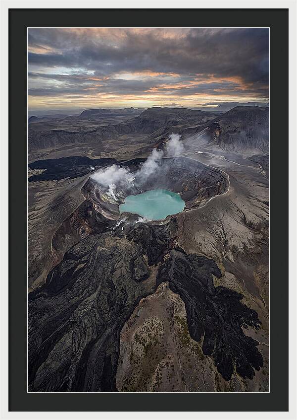 Aerial View Of Volcano Crater
