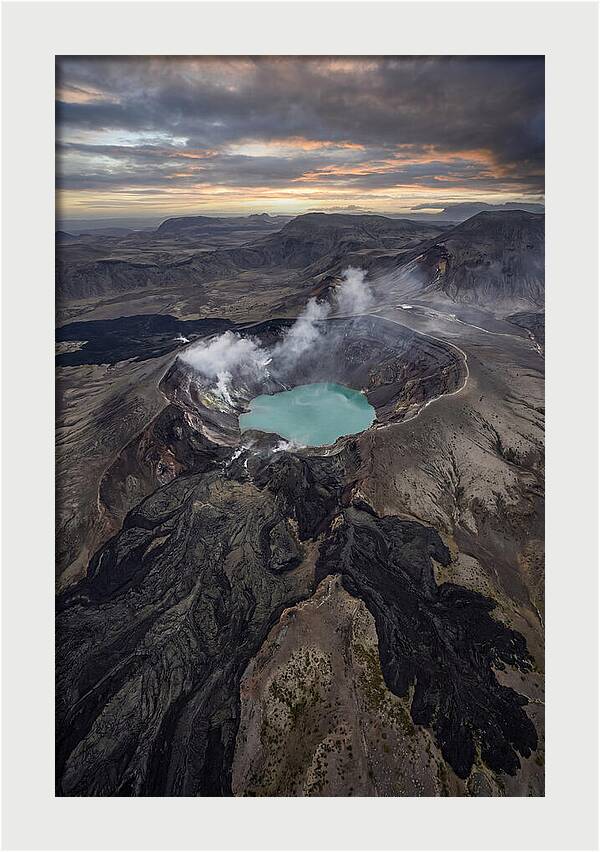 Aerial View Of Volcano Crater