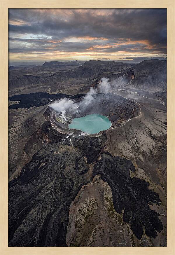 Aerial View Of Volcano Crater
