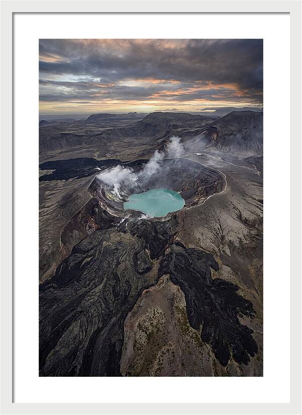 Aerial View Of Volcano Crater