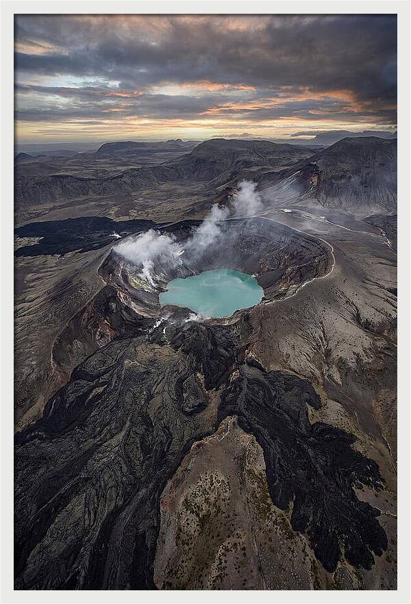 Aerial View Of Volcano Crater
