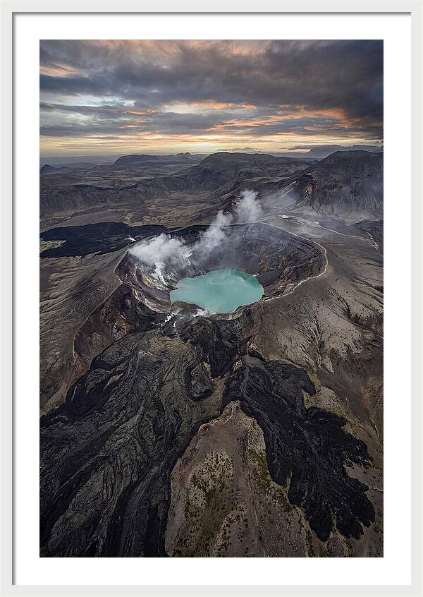 Aerial View Of Volcano Crater