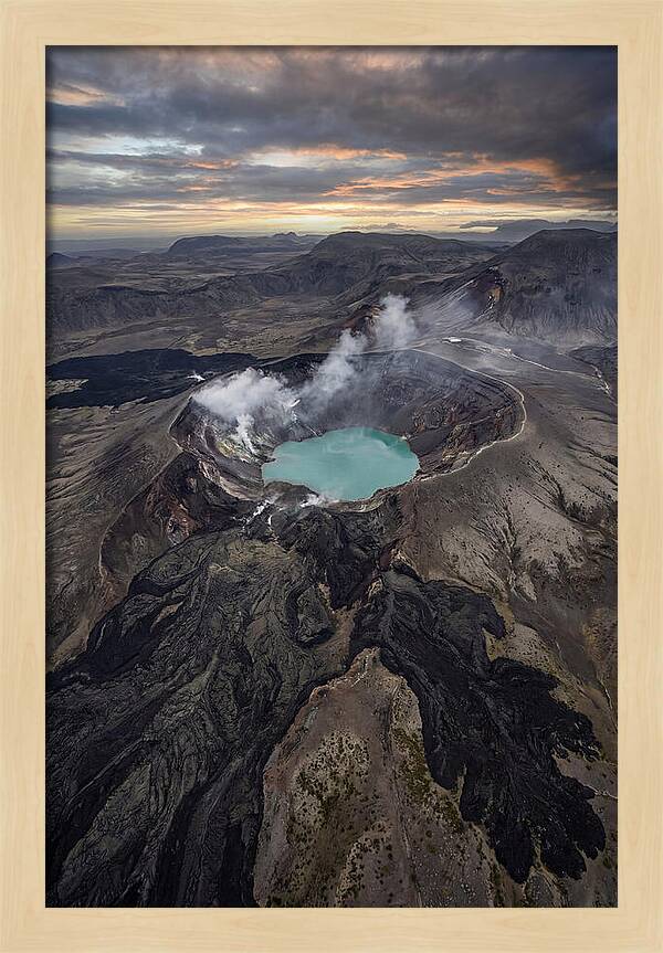 Aerial View Of Volcano Crater