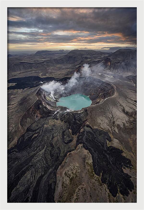Aerial View Of Volcano Crater
