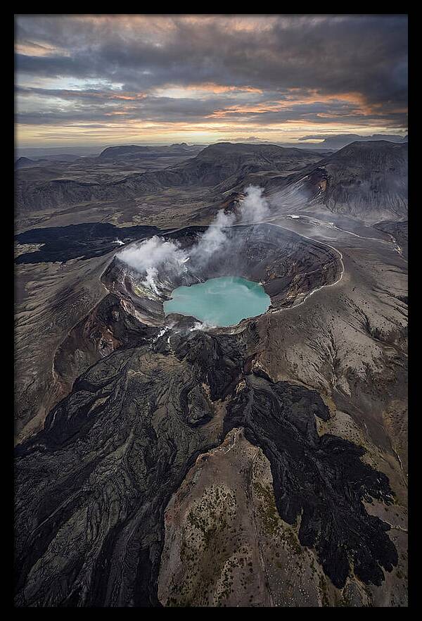 Aerial View Of Volcano Crater