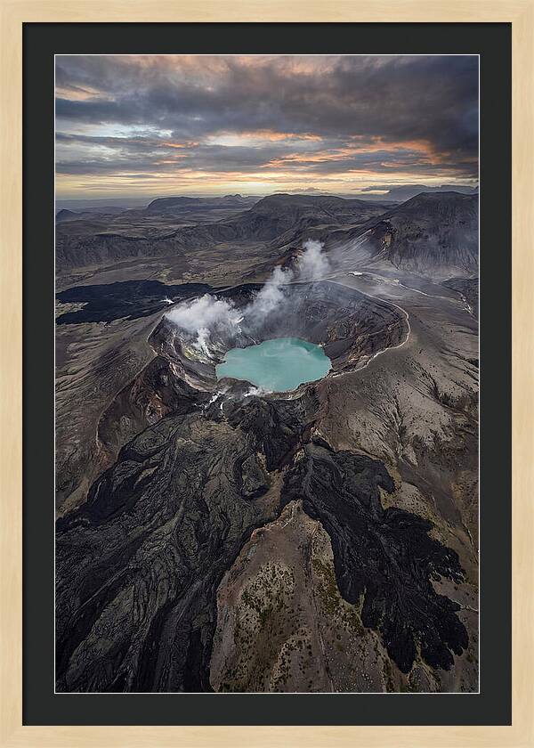 Aerial View Of Volcano Crater