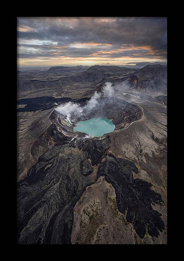 Aerial View Of Volcano Crater