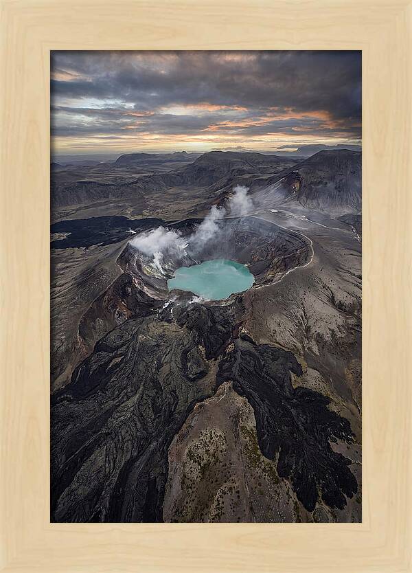 Aerial View Of Volcano Crater
