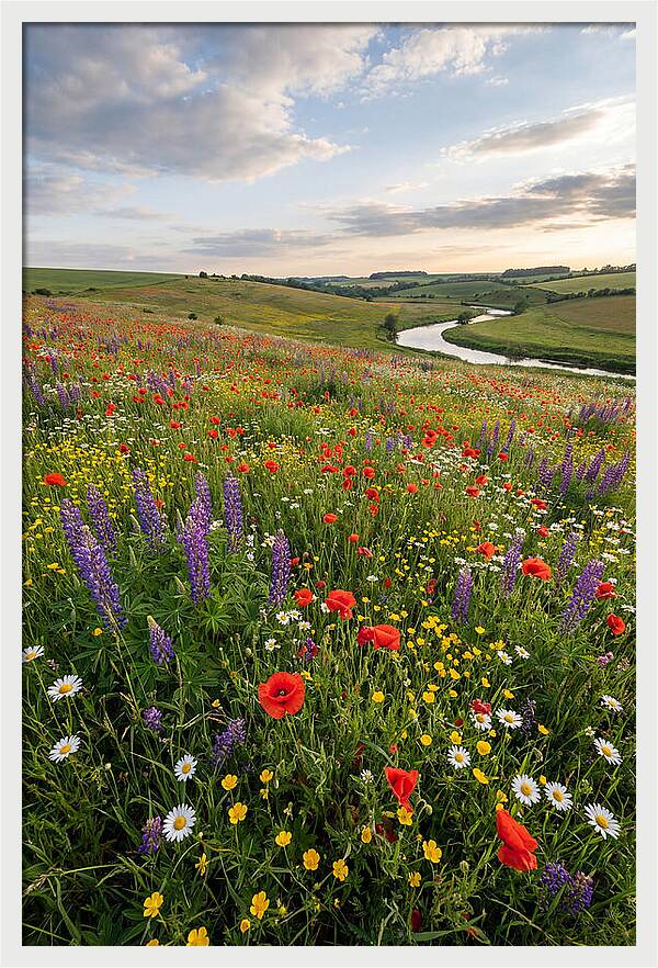 Aerial View Of Wildflower Meadow