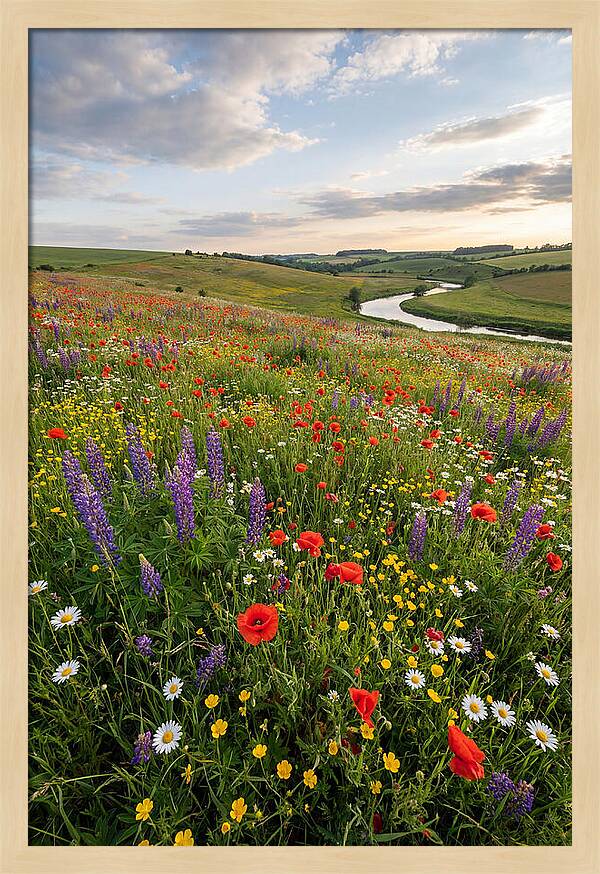 Aerial View Of Wildflower Meadow