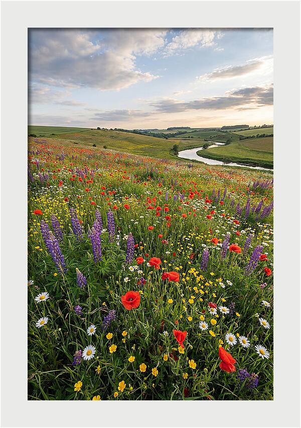 Aerial View Of Wildflower Meadow