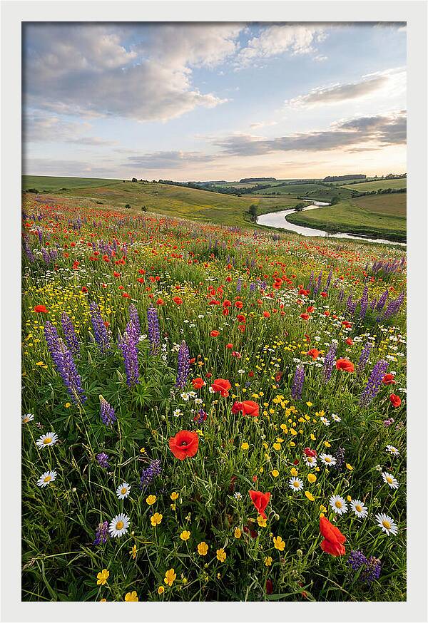 Aerial View Of Wildflower Meadow