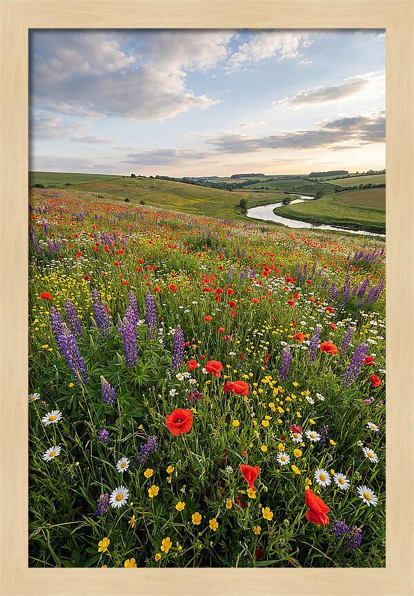 Aerial View Of Wildflower Meadow