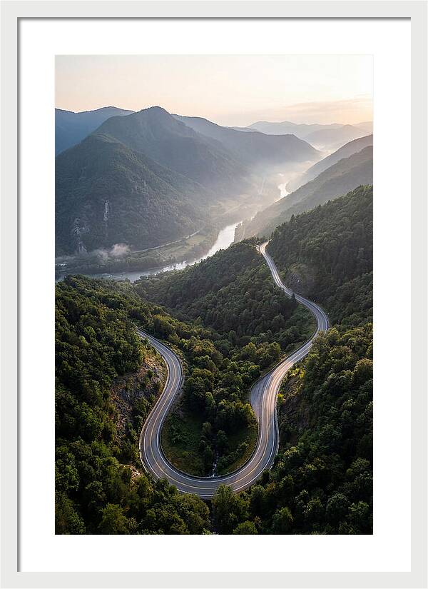 Aerial View Of Winding Road