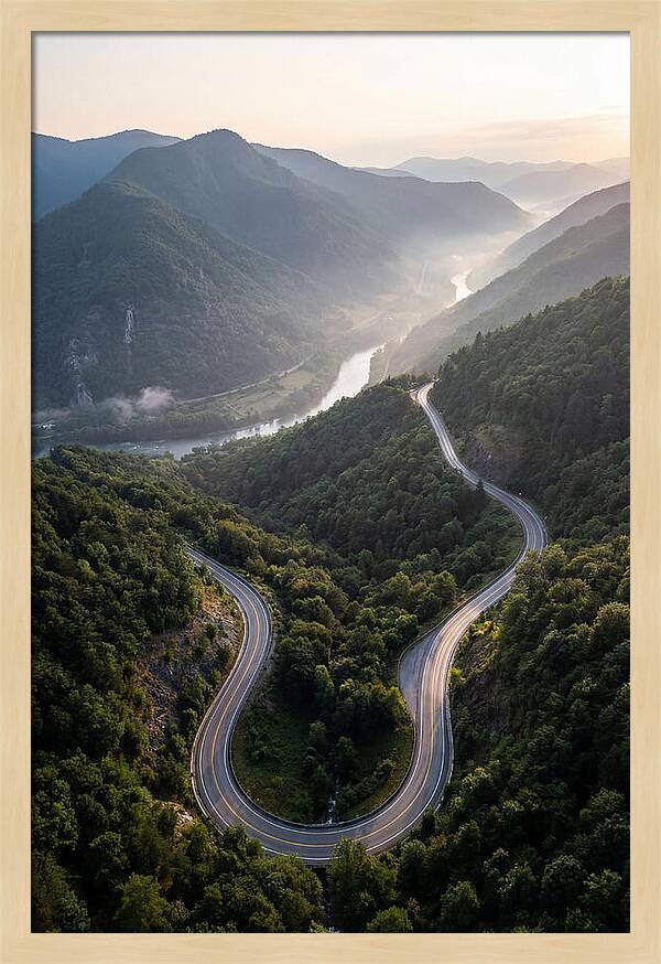 Aerial View Of Winding Road