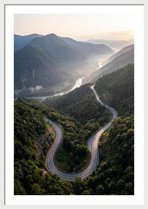 Aerial View Of Winding Road