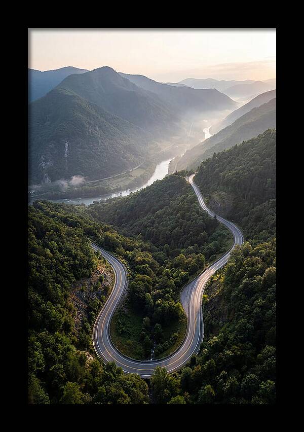 Aerial View Of Winding Road